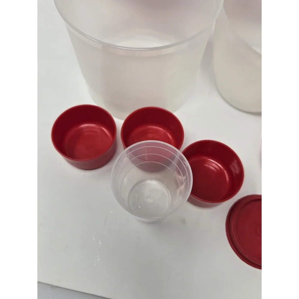 VINTAGE TUPPERWARE MISC LOT OF 34 RED CHRISTMAS FESTIVE FOOD STORAGE CONTAINERS
